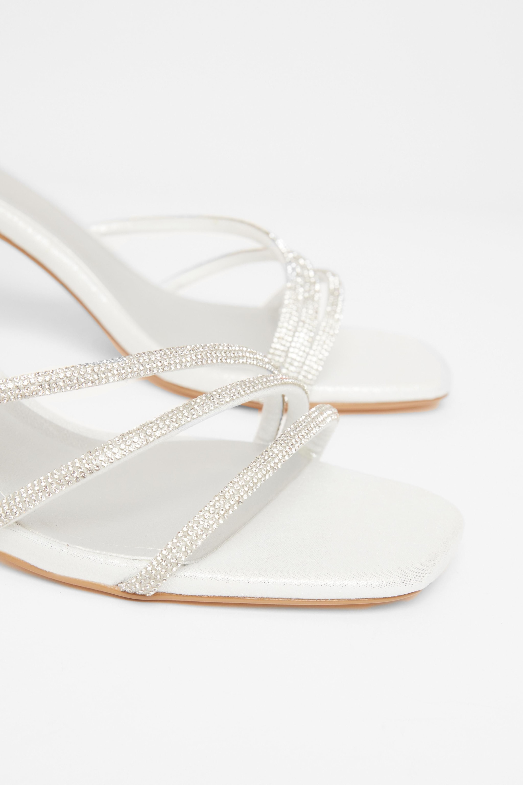 Quiz Silver Embellished Heels image 4