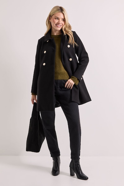 Dorothy Perkins Petite Dolly Coat Black