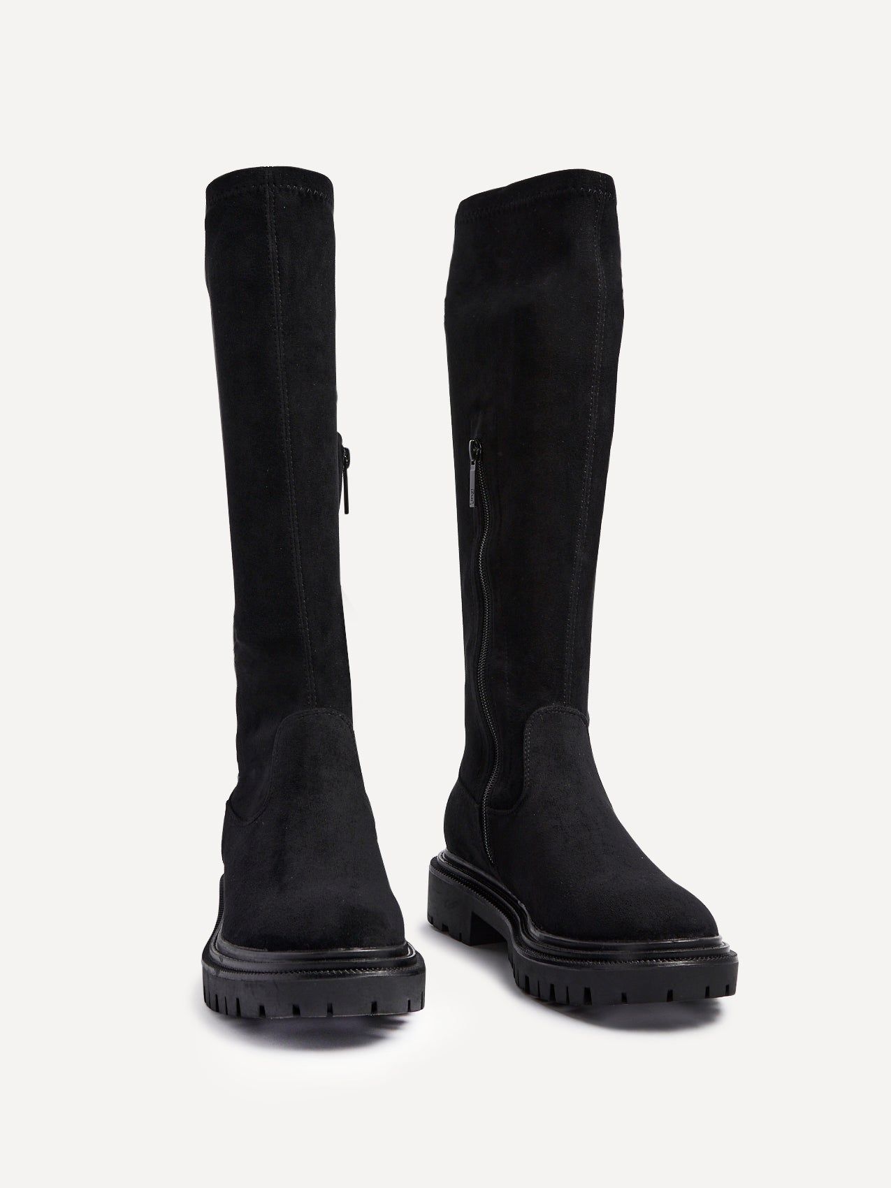 Linzi Hallie Black Faux Suede High Leg Stretch Boot image 3