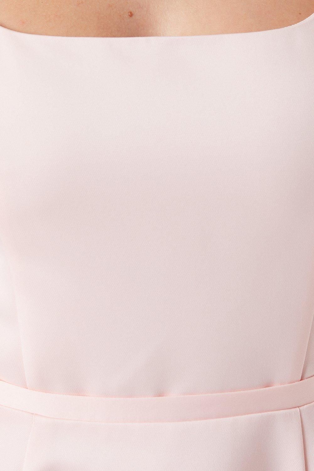 Coast Structured Satin Corset Full Skirt Bridesmaid Dress Blush image 5