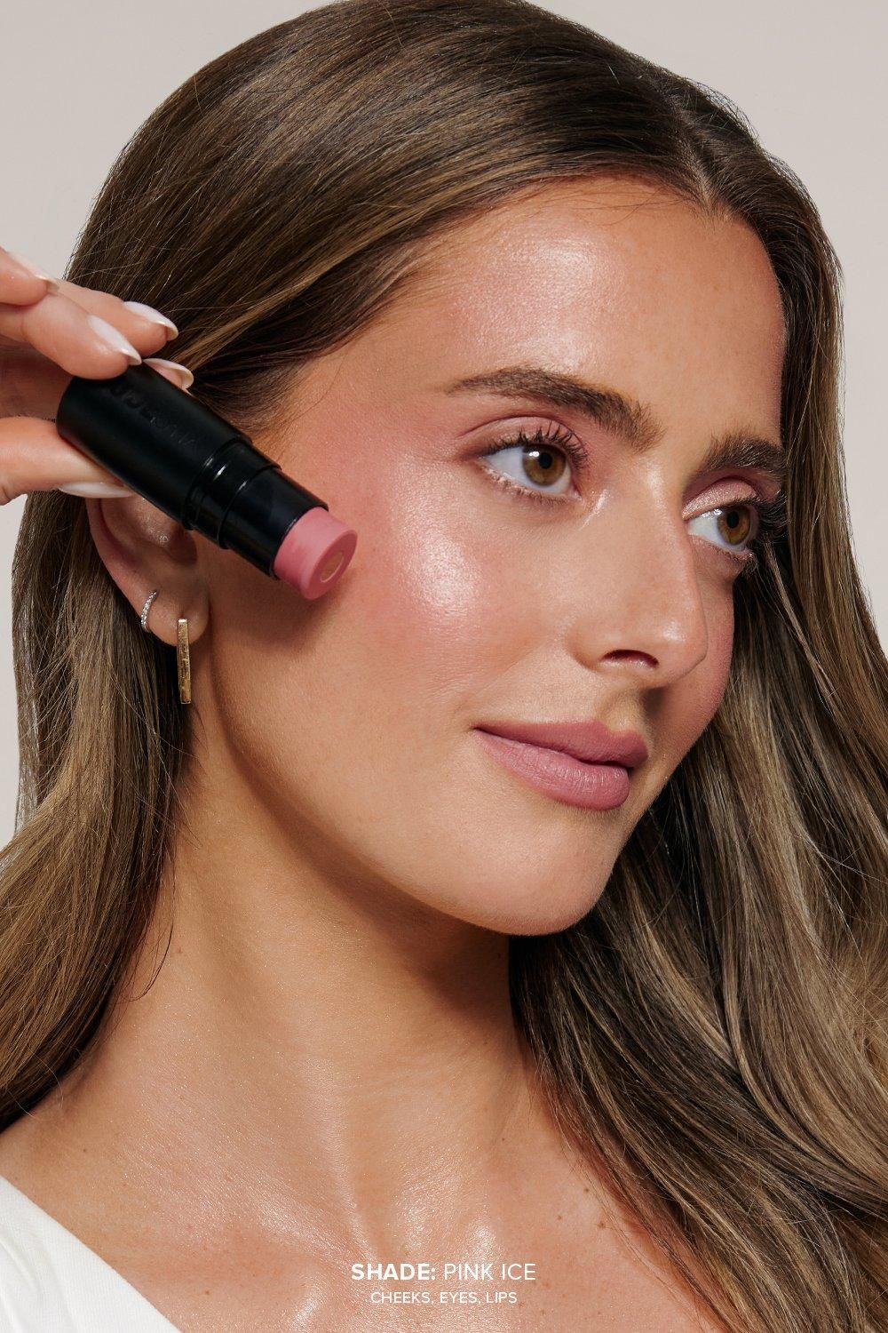 Nudestix Nudies Matte + Glow Core All Over Face Blush Pink Ice image 3