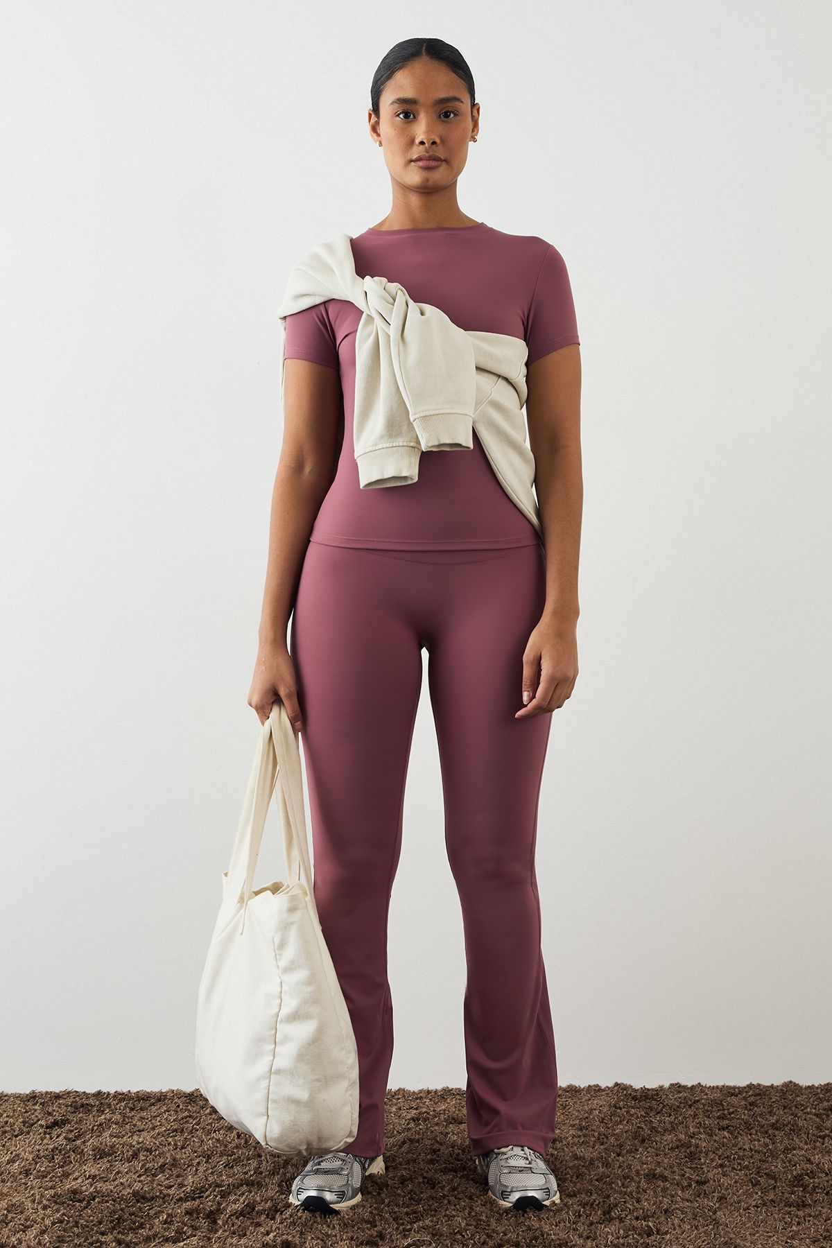 DSGN Studio DSGN Studio Highwaist Ultra Sculpt Yoga Flared Legging Rose image 5