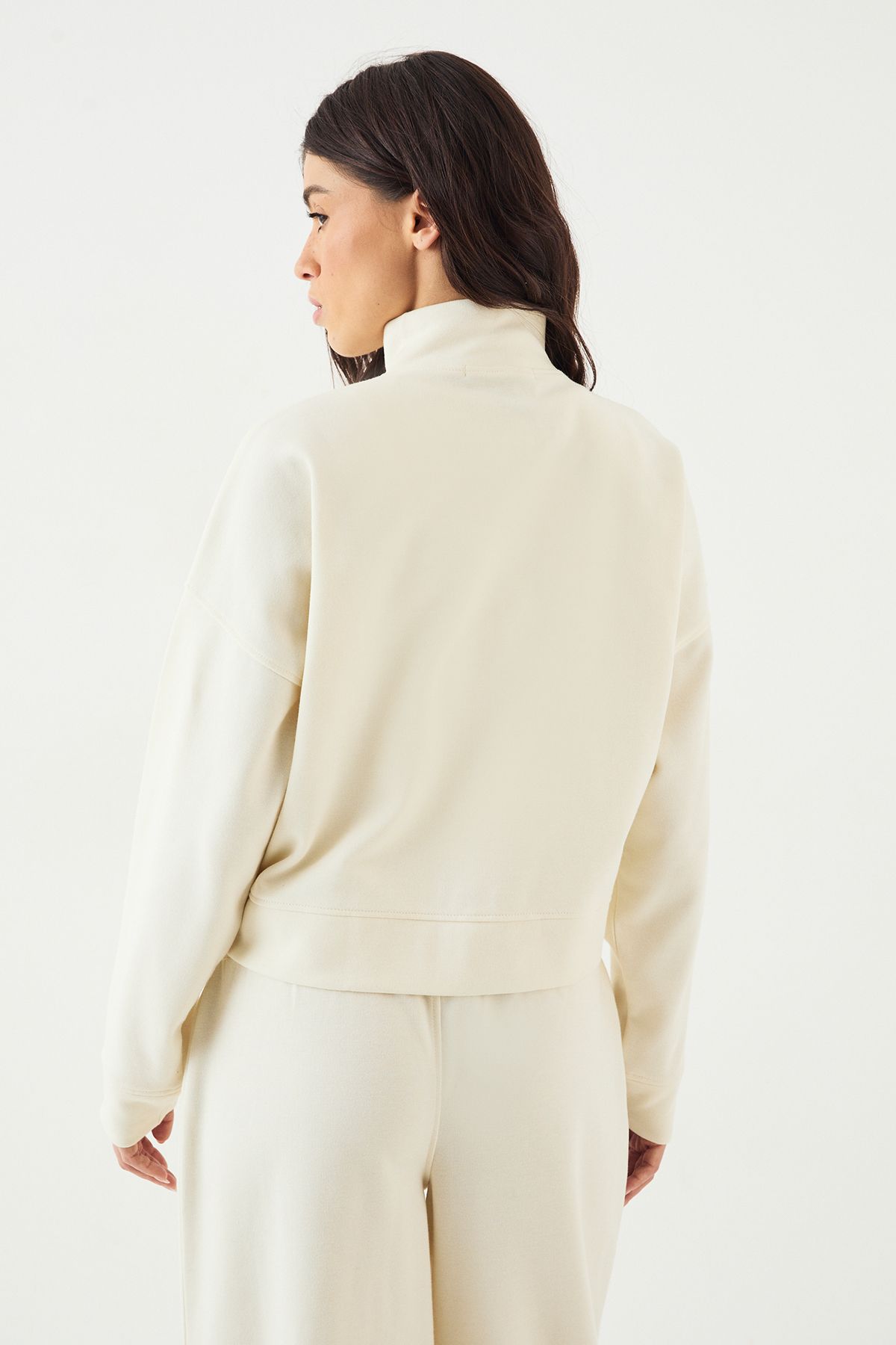DSGN Studio DSGN Studio Interlock Funnel Neck Zip Through Bomber Cream image 2
