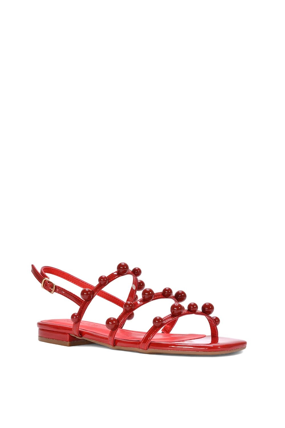 XY London 'Pamela' Flat Strappy Sandals with Beaded Detail image 2