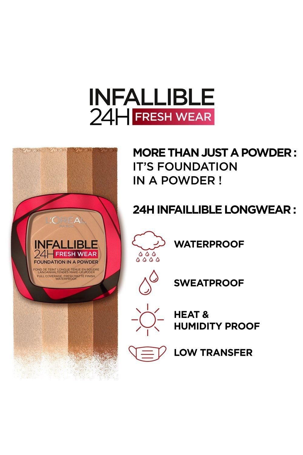 L'Oréal Paris Infaillible 24H Fresh Wear Powder Foundation Ivory image 3