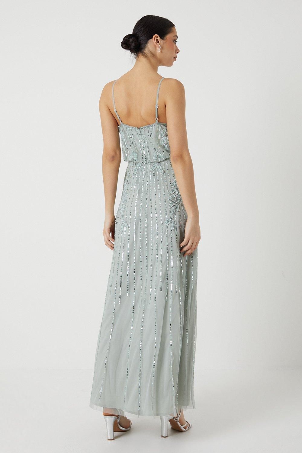 Coast Embellished Foliage Bridesmaid Dress Sage image 3