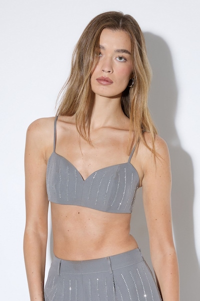 MissPap Premium Embellished Bralet Grey
