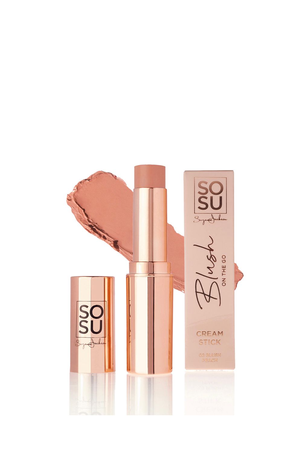 SOSU Cosmetics Blush on the Go Cream Stick Blusher 7.2g Peach image 1