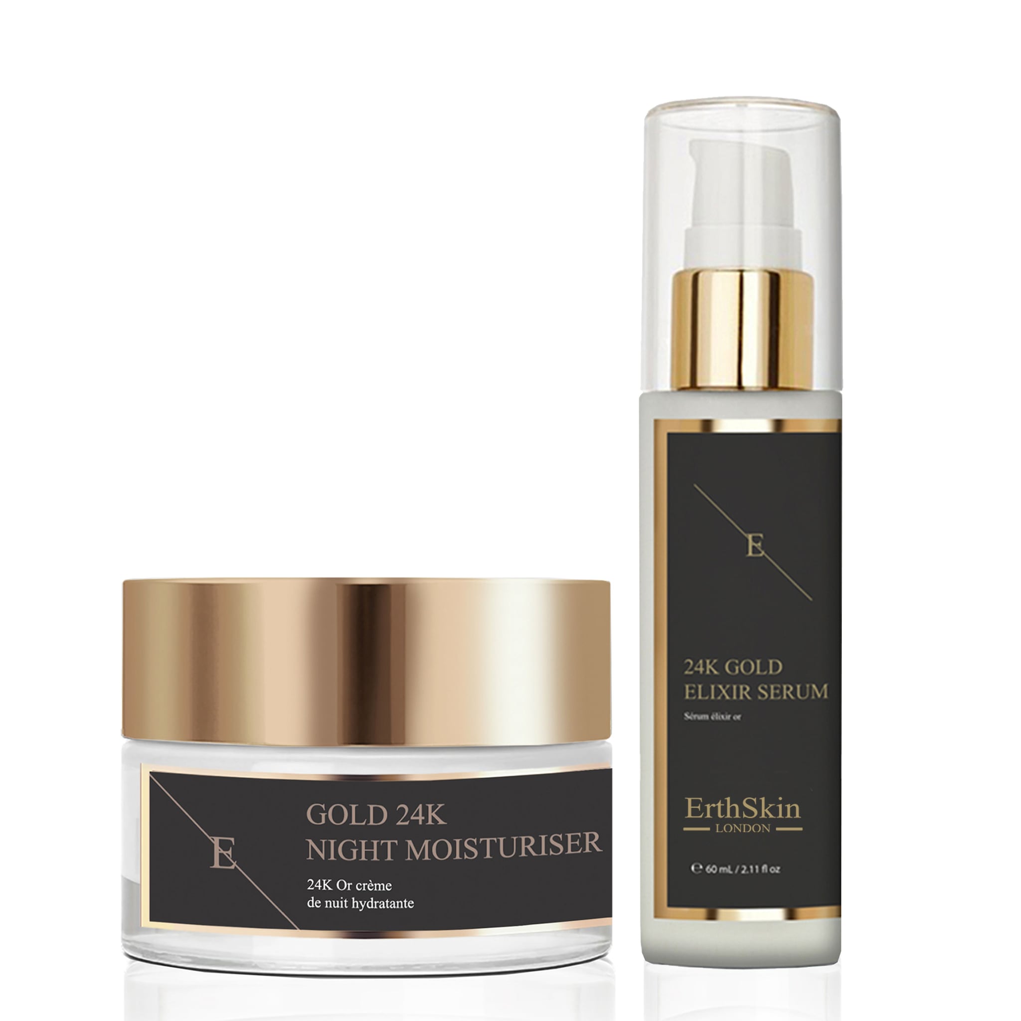 Erth Skin London Luxe Gold Anti-Aging Pair: Serum 60ml & Night Cream 50ml image 1