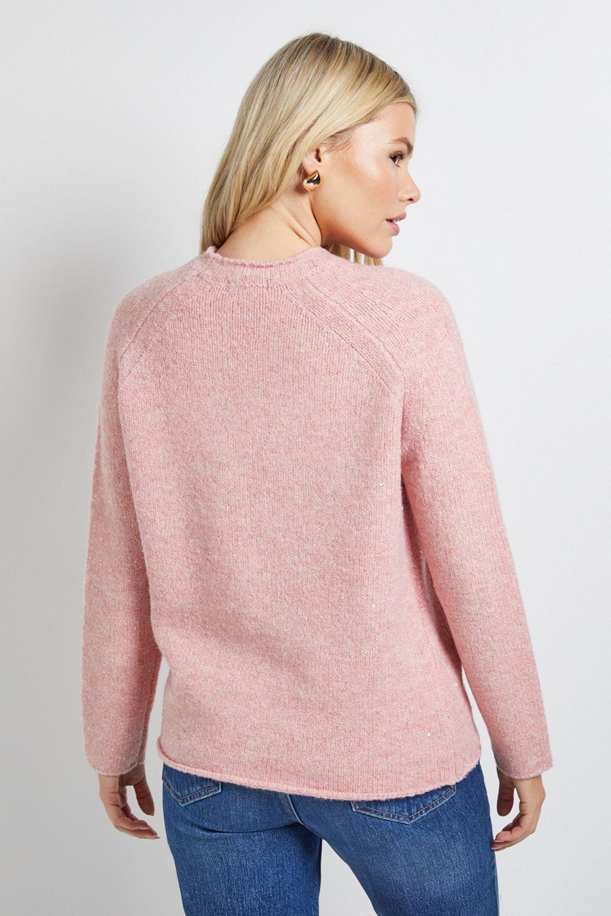 Dorothy Perkins Crew Roll Edge Neck Jumper Pink image 3