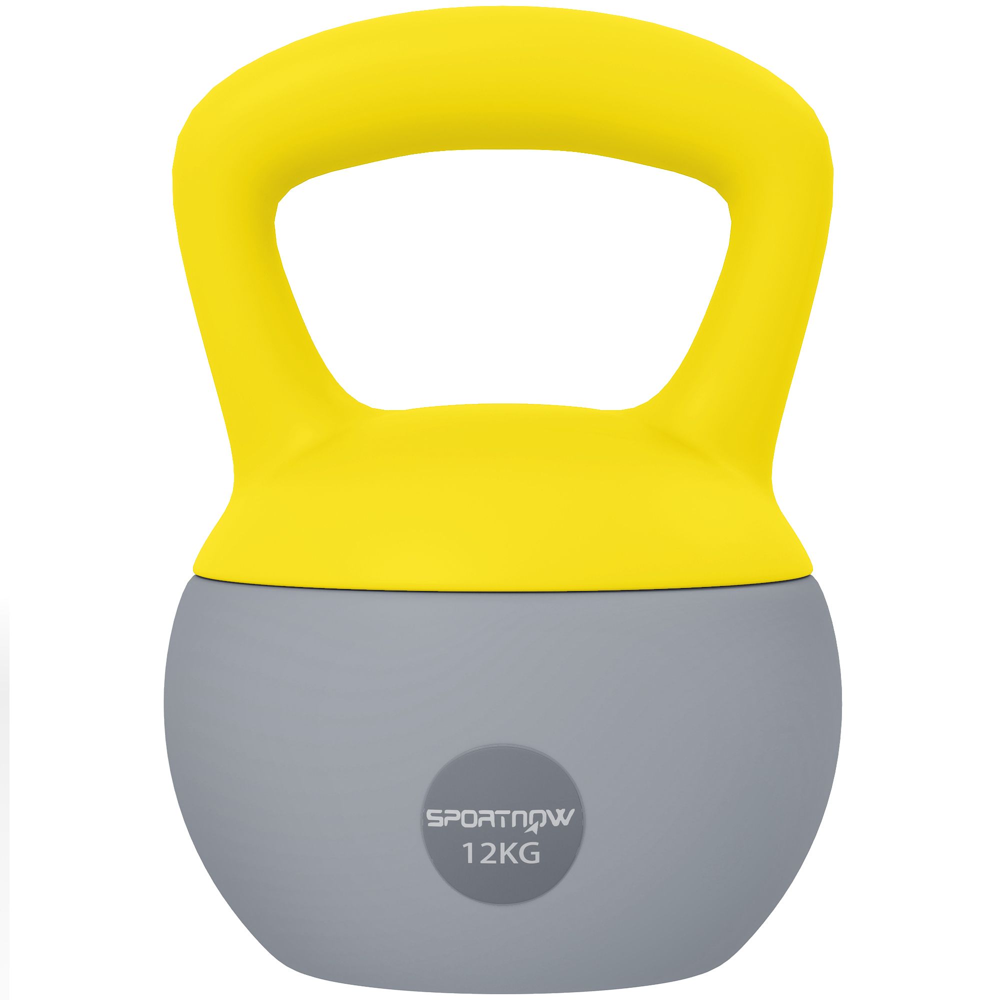 SPORTNOW 12KG Kettlebell with Soft Body and Non-Slip Handle, Yellow, Grey image 2
