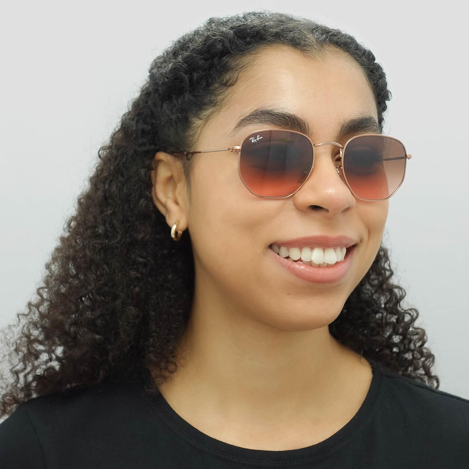 Ray-Ban Square Polished Bronze Copper Brown Gradient Hexagonal RB3548N image 5