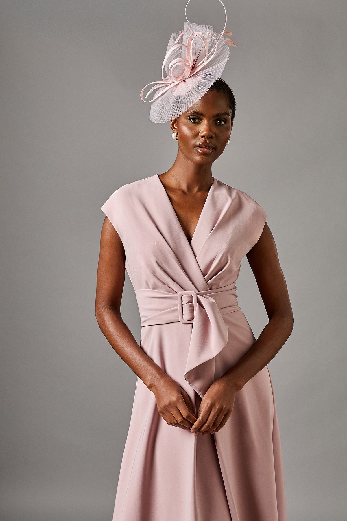 Coast Belted Crepe Dress Rose image 2