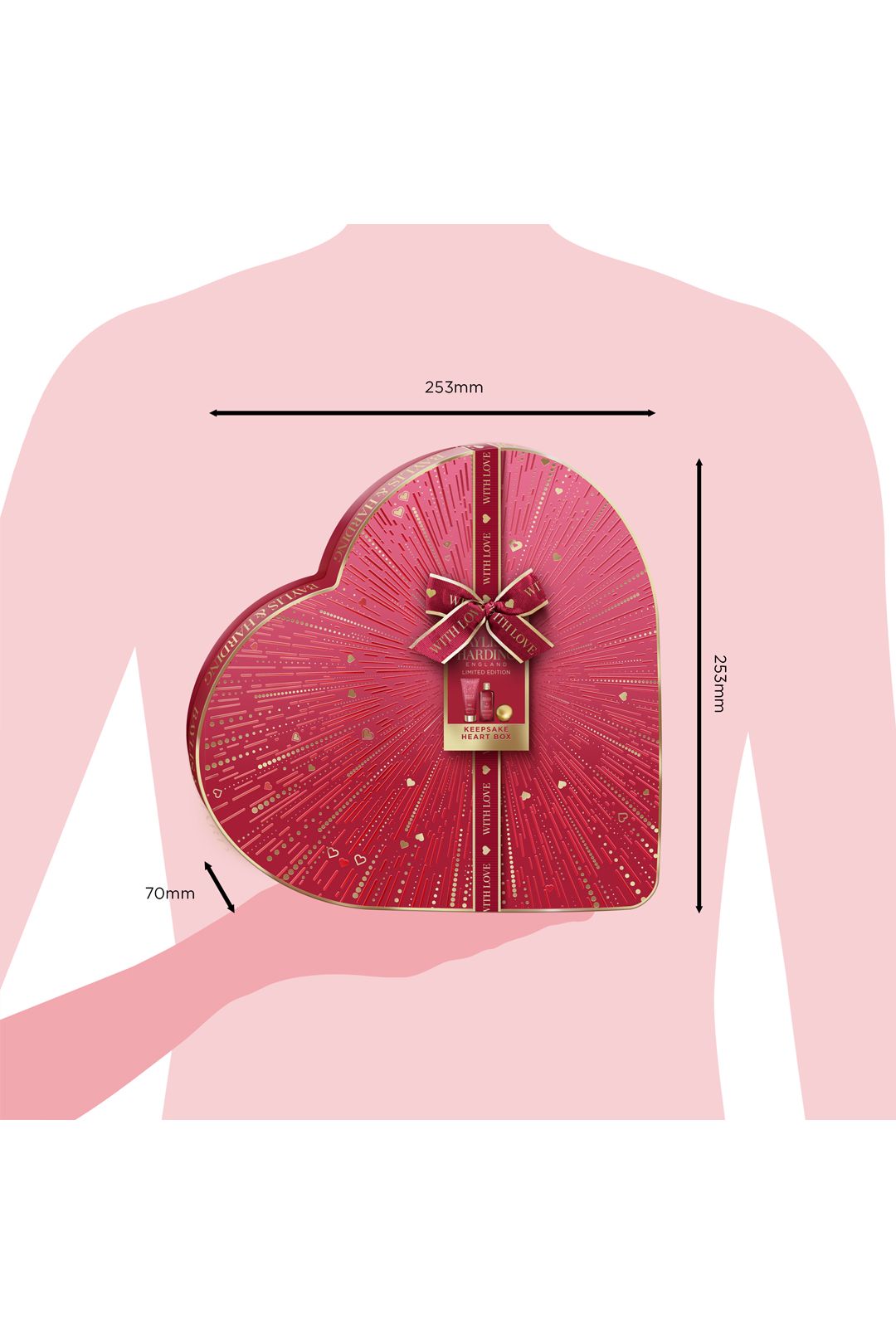 Baylis & Harding Midnight Cherry Luxury Heart Keepsake Gift Box Gift Set Multi image 6