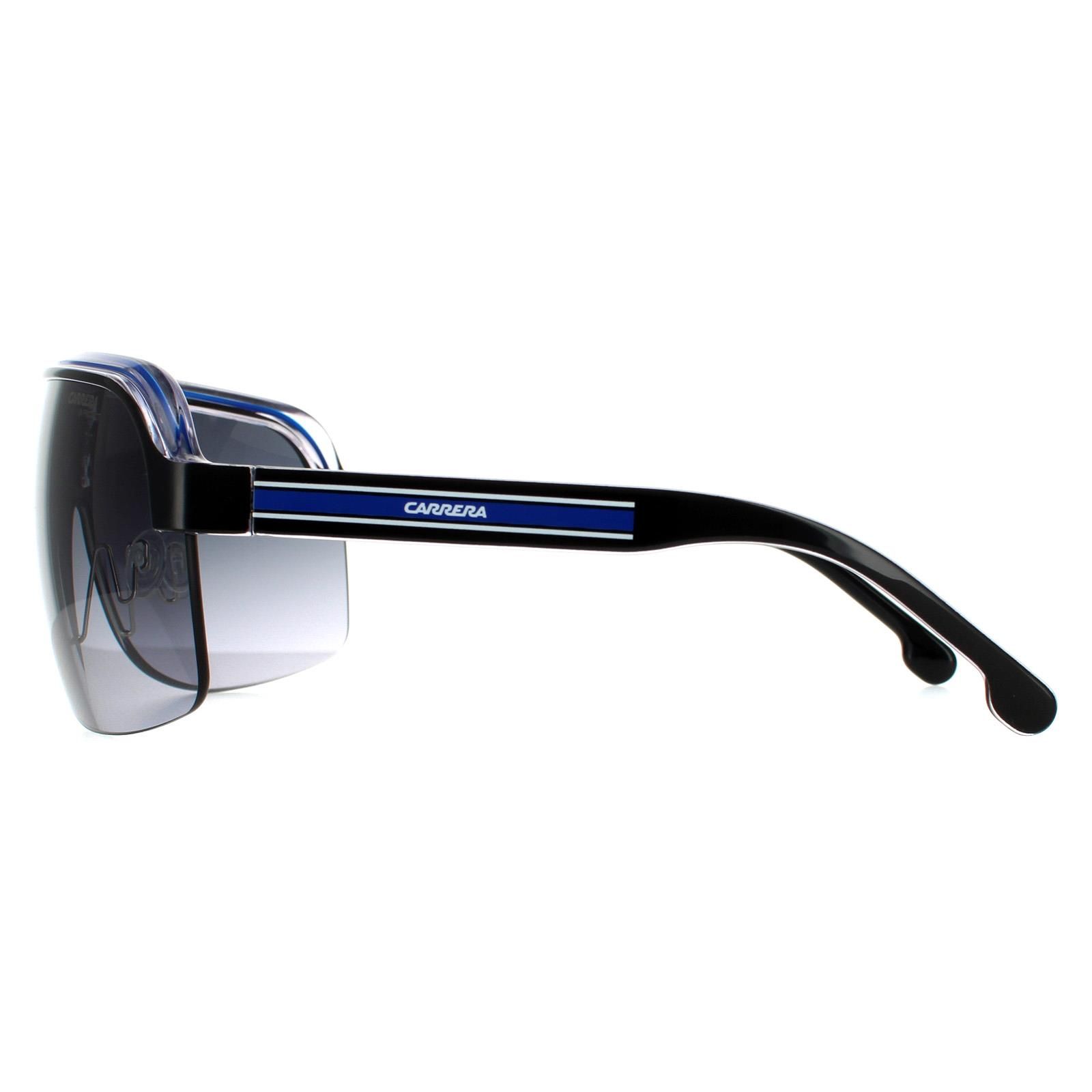 Carrera Shield Black Crystal White Blue Dark Grey Gradient Sunglasses image 3
