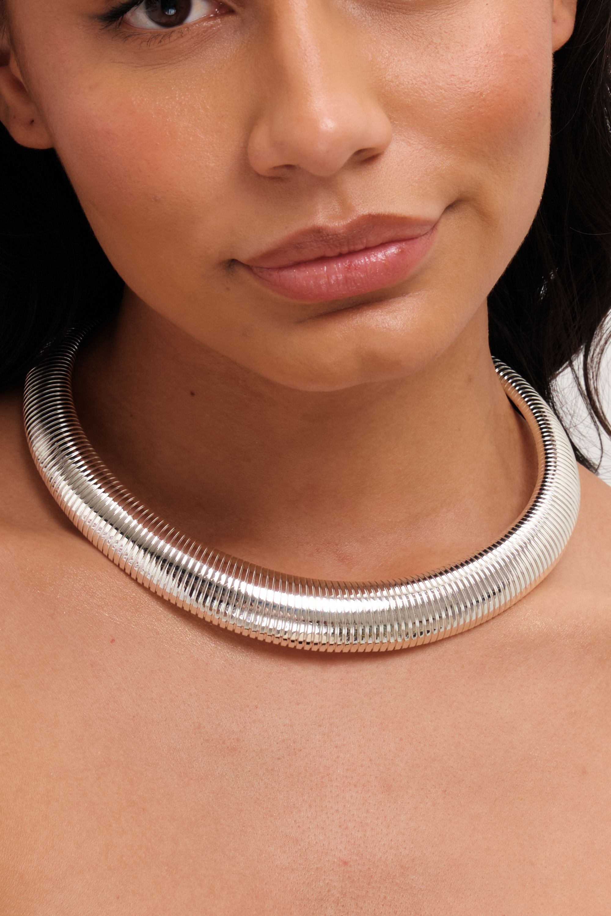 Jon Richard Silver Plated Statement Omega Necklace image 2