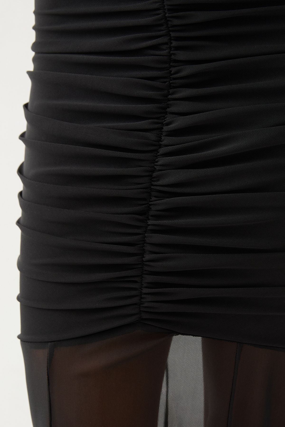 MissPap Off Shoulder Mesh Overlay Maxi Dress Black image 5