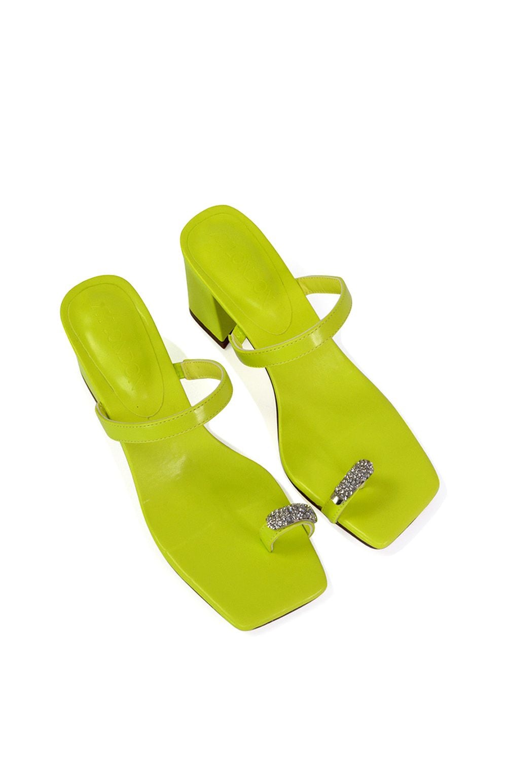 XY London 'Daiquiri' Double Strap Square Toe Ring Block Heel Sandals image 3