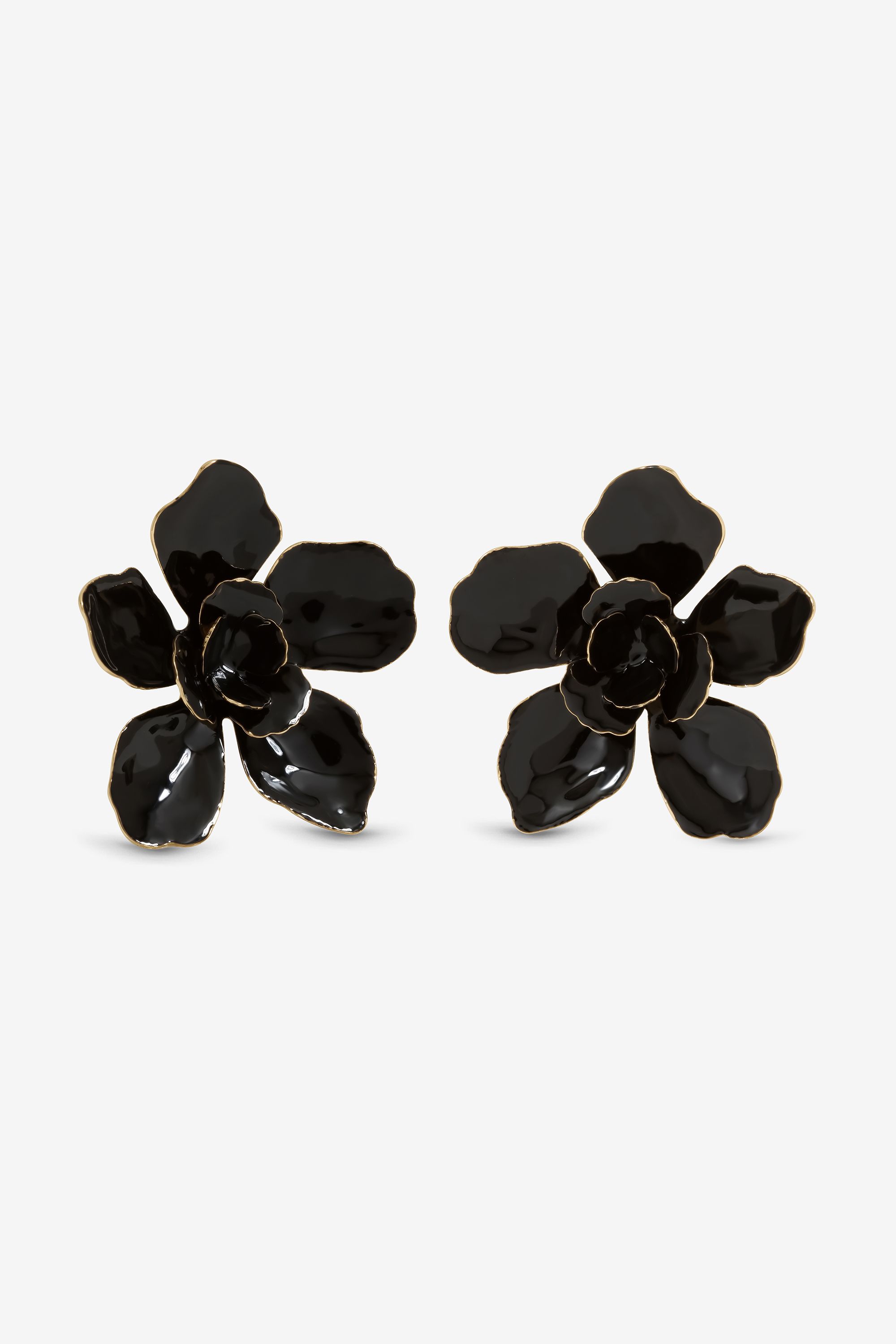 Mood Jet Statement Flower Earrings image 1