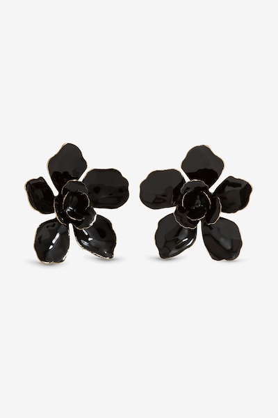 Mood Jet Statement Flower Earrings