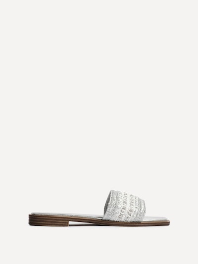 Linzi Fernanda Silver Embellished Slip On Sandals