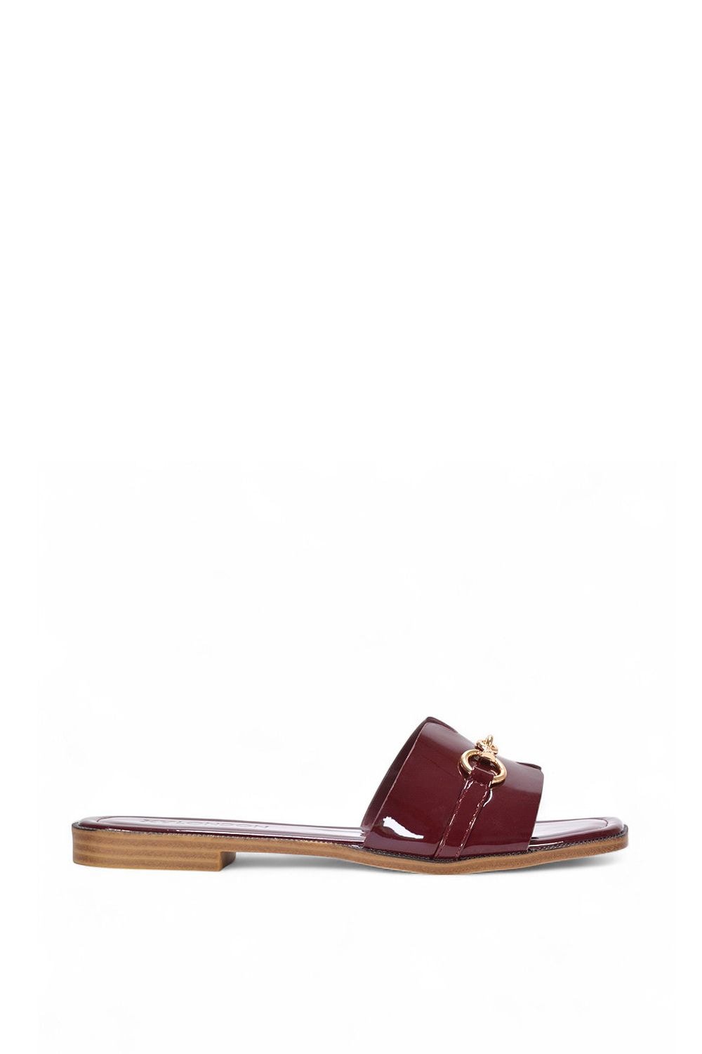 XY London 'Lesley' Square Toe Mule Slider Sandals With Buckle Detail image 1