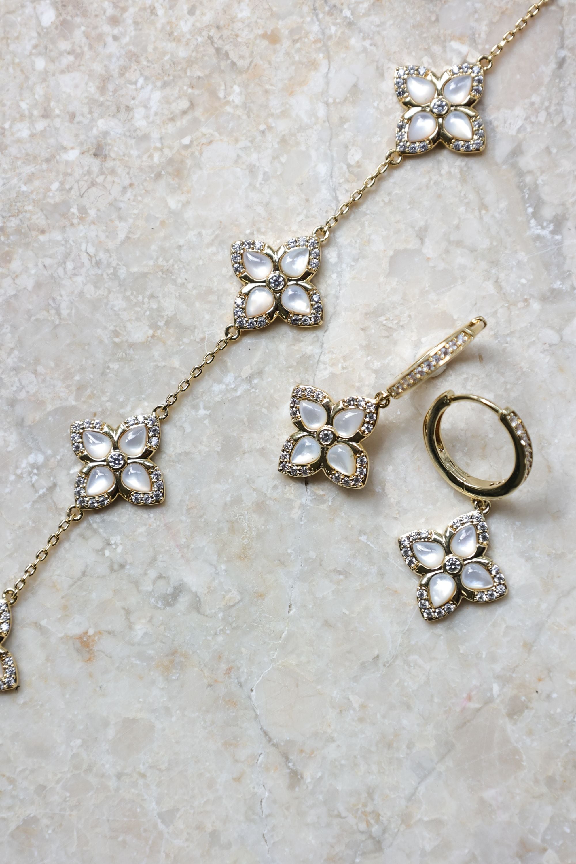 Jon Richard 14K Gold Plated and Clover Earrings image 3