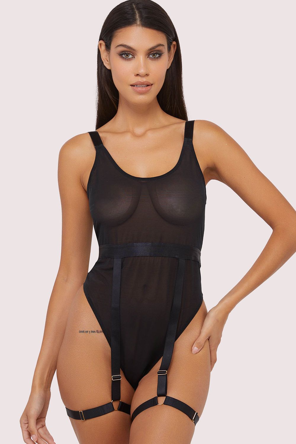 Playful Promises Dolly Black Thick Strap 'Bodysuit' image 4