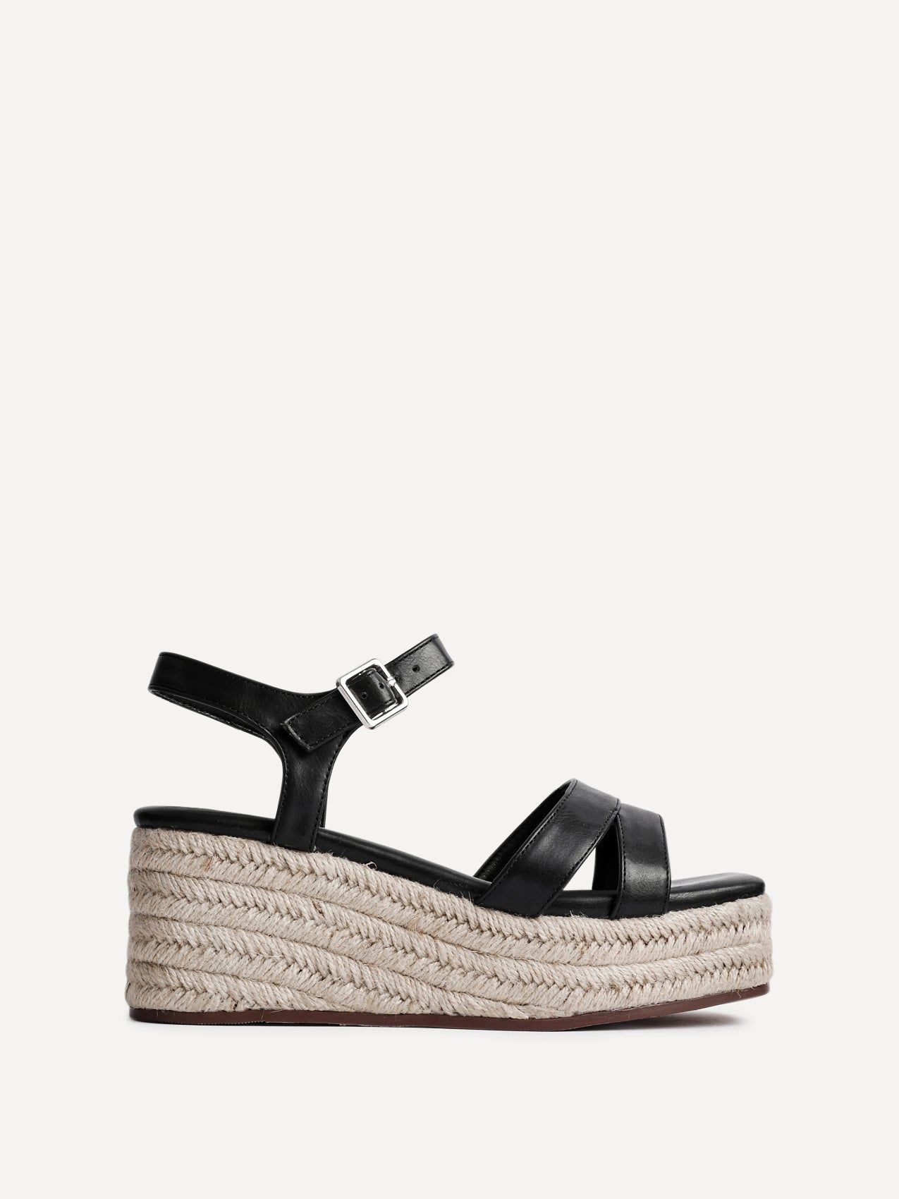 Linzi Contour Black Flatform Sandals