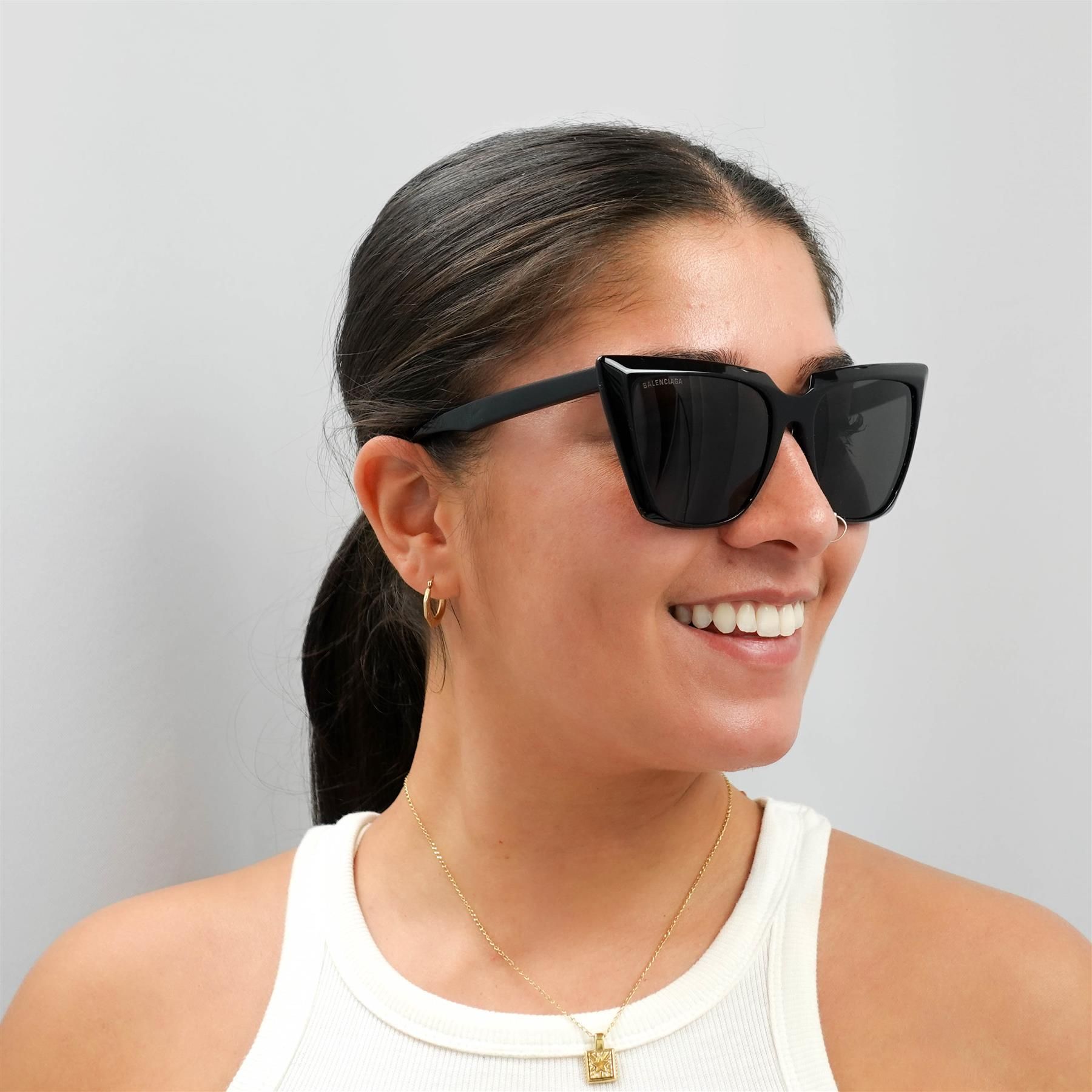 Balenciaga Cat Eye Black Grey BB0046S image 4