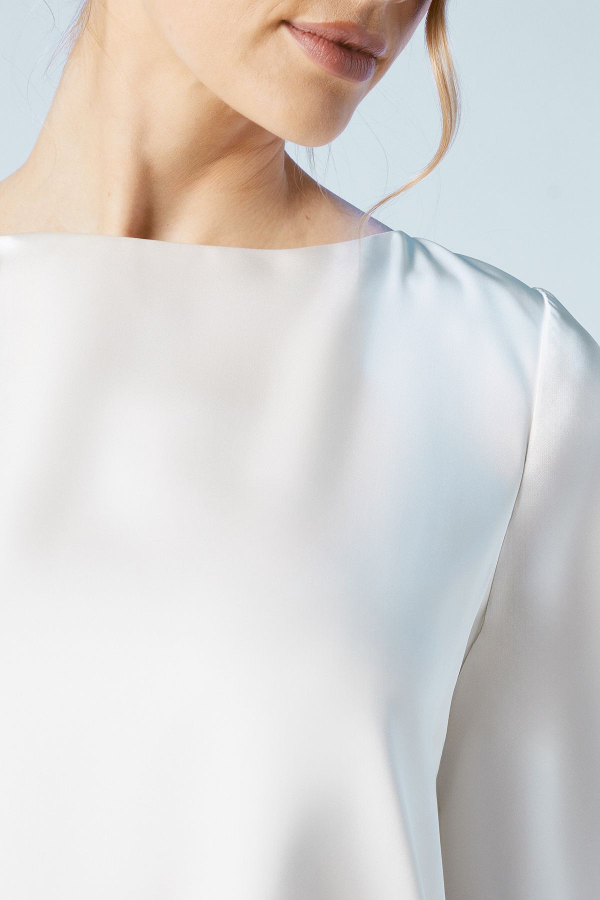 Oasis Oasis by Coast Feather Cuff Satin Bridal Mini Dress Ivory image 5