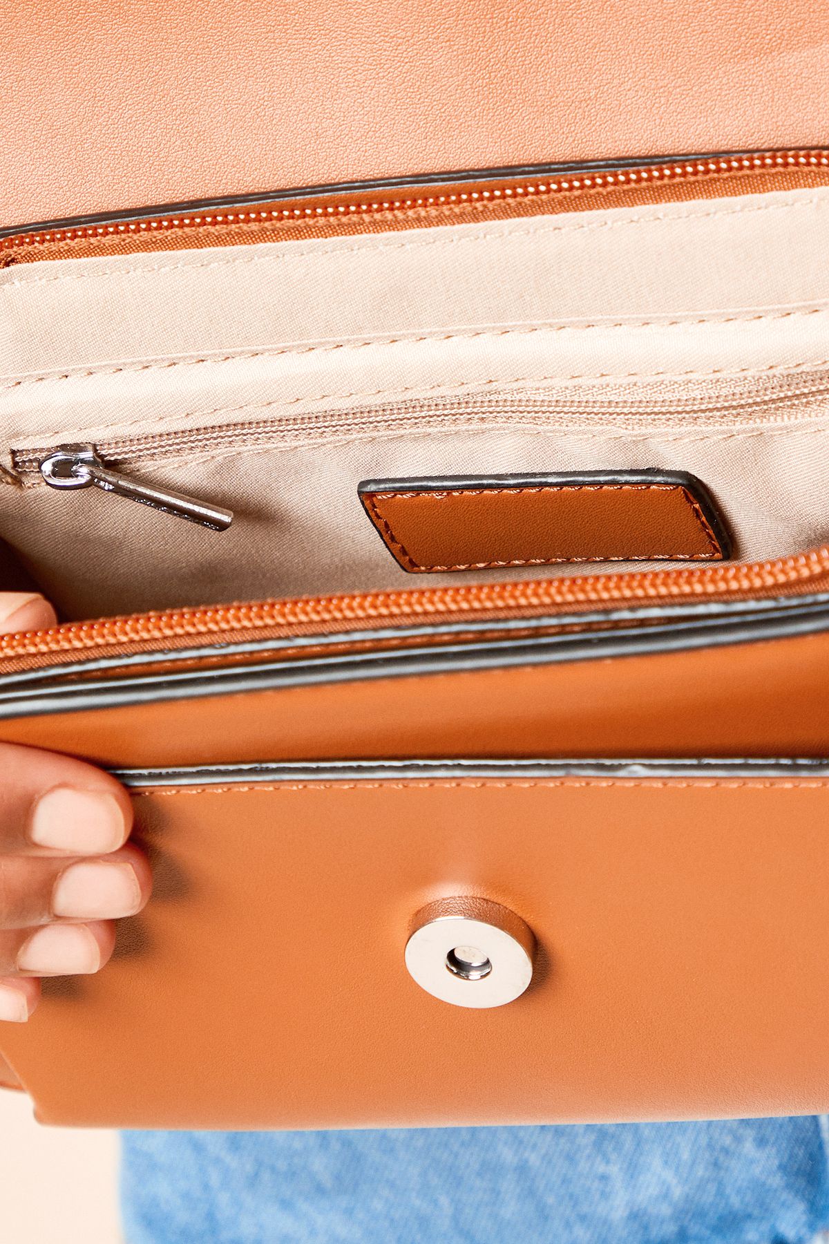 Dorothy Perkins Paris Faux Leather Adjustable Strap Crossbody Bag Tan image 3