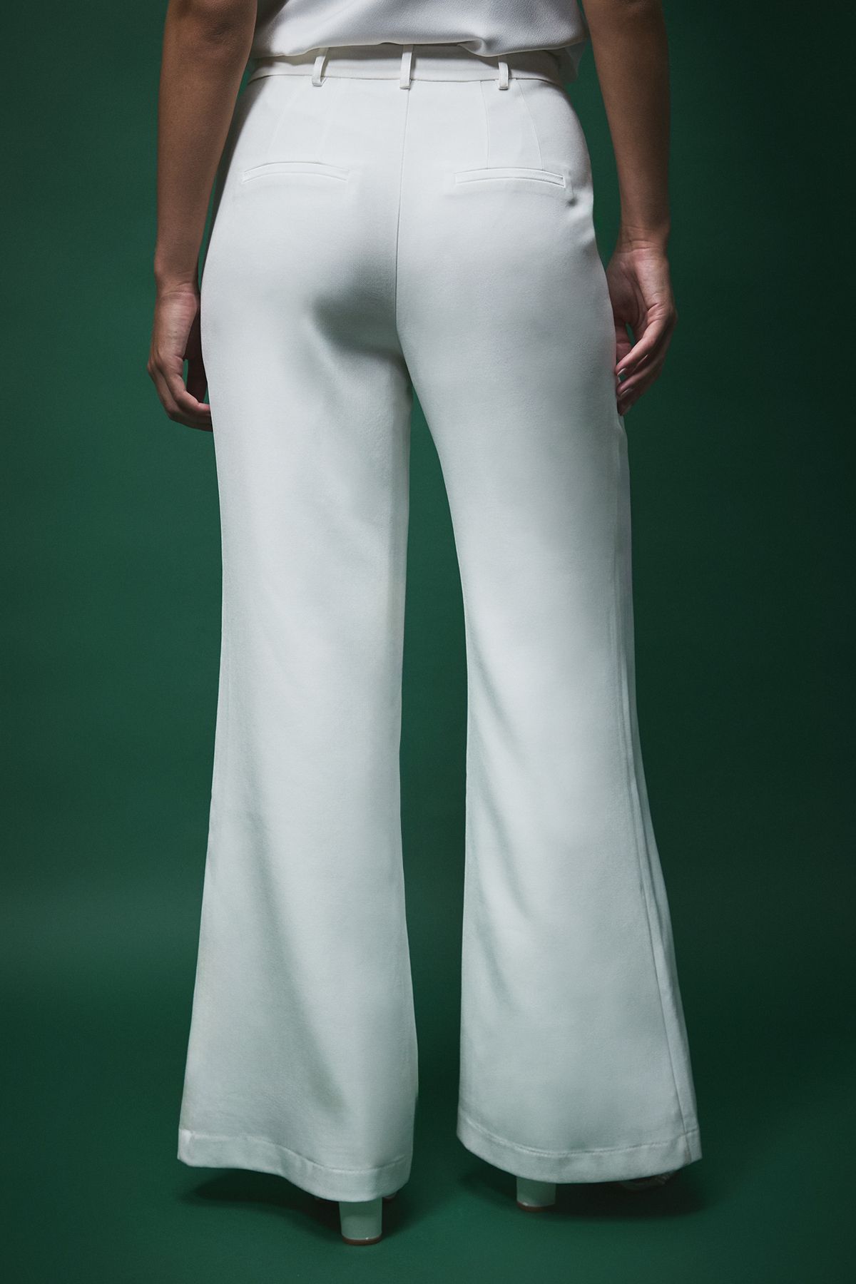 Coast Lisa Tan Bridal Wide Leg Tailored Trousers Ivory image 3