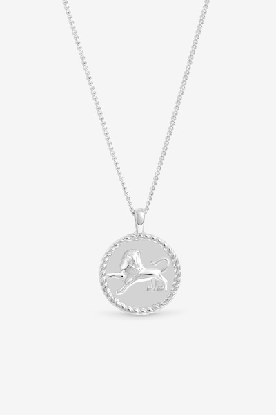 Simply Silver Sterling Silver 925 Zodiac Pendant - Leo