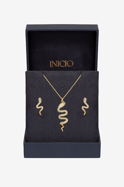Inicio 14K Gold Plated and Cubic Zirconia Snake Set - Gift Box