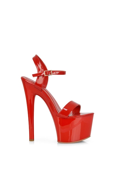 XY London 'Matilda' Statement Strappy Sky High Stiletto Platform Heels