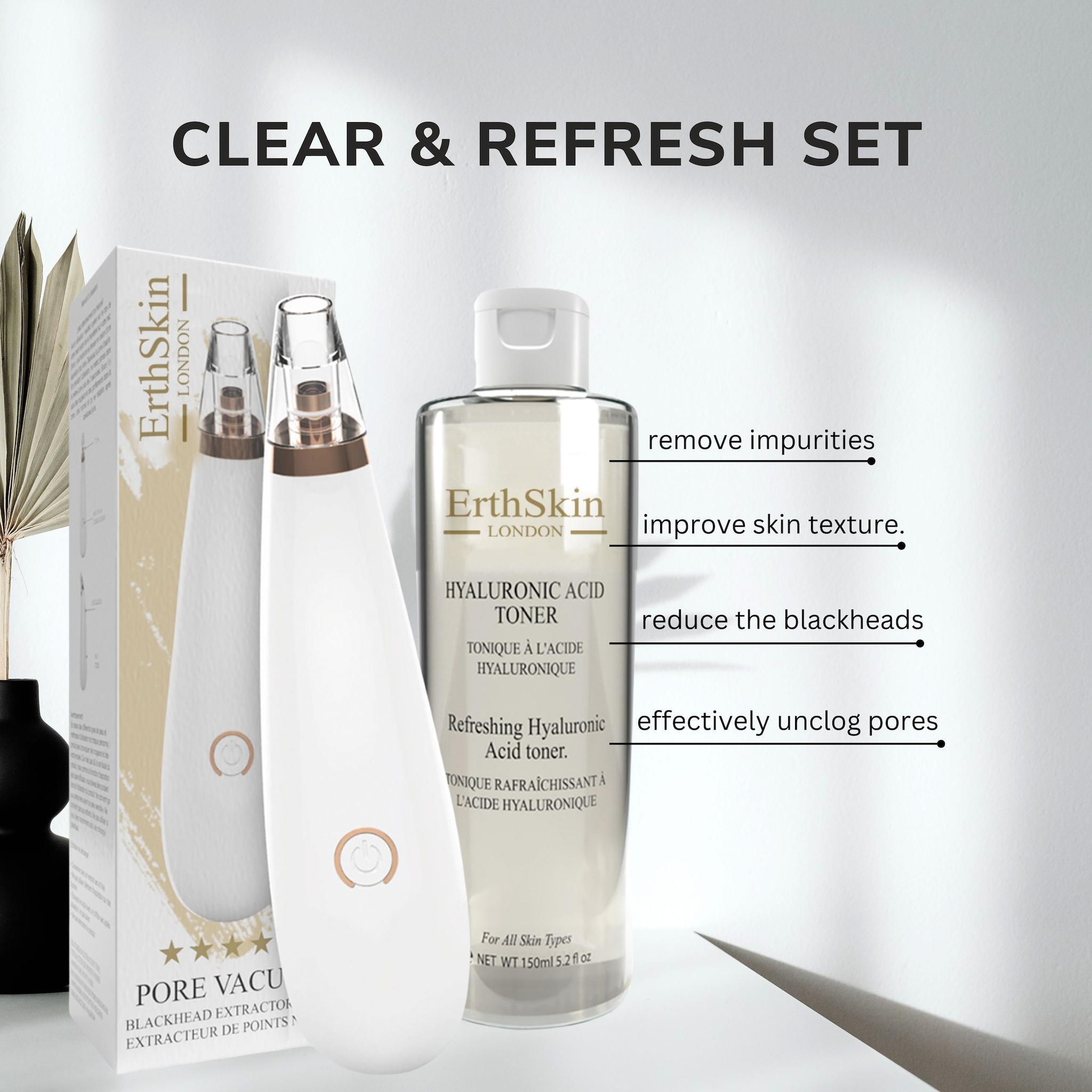 Erth Skin London Blackead Remover+ Refreshing Hyaluronic Acid Toner 150ml image 2