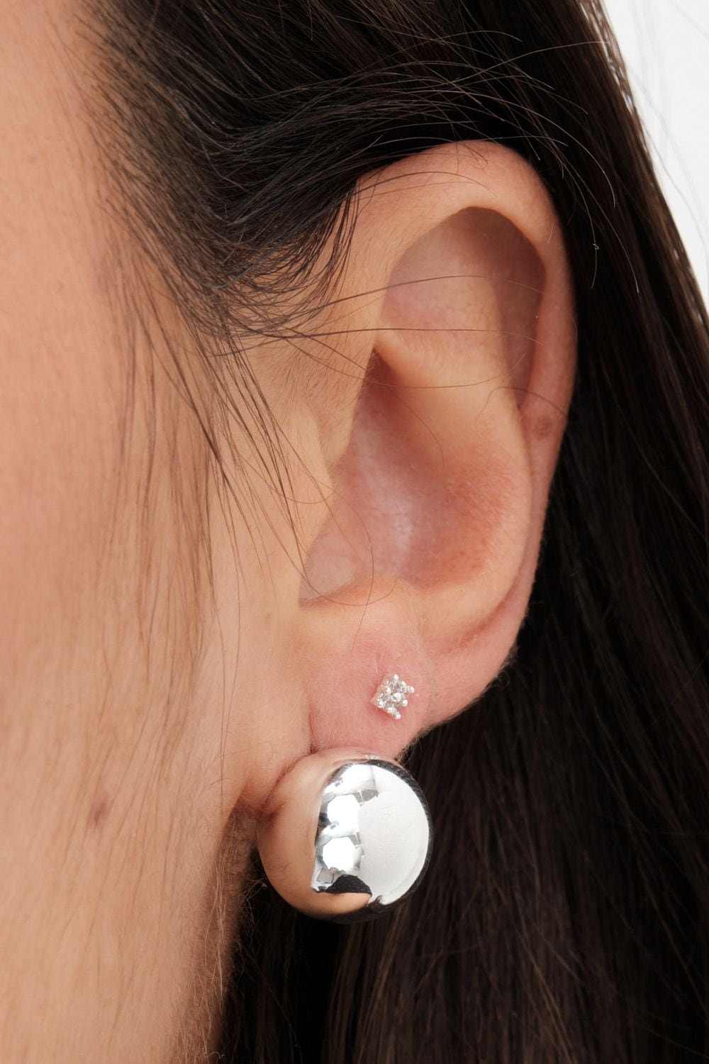 Jon Richard Jon Richard Polished Silver Orb Stud Earrings image 2