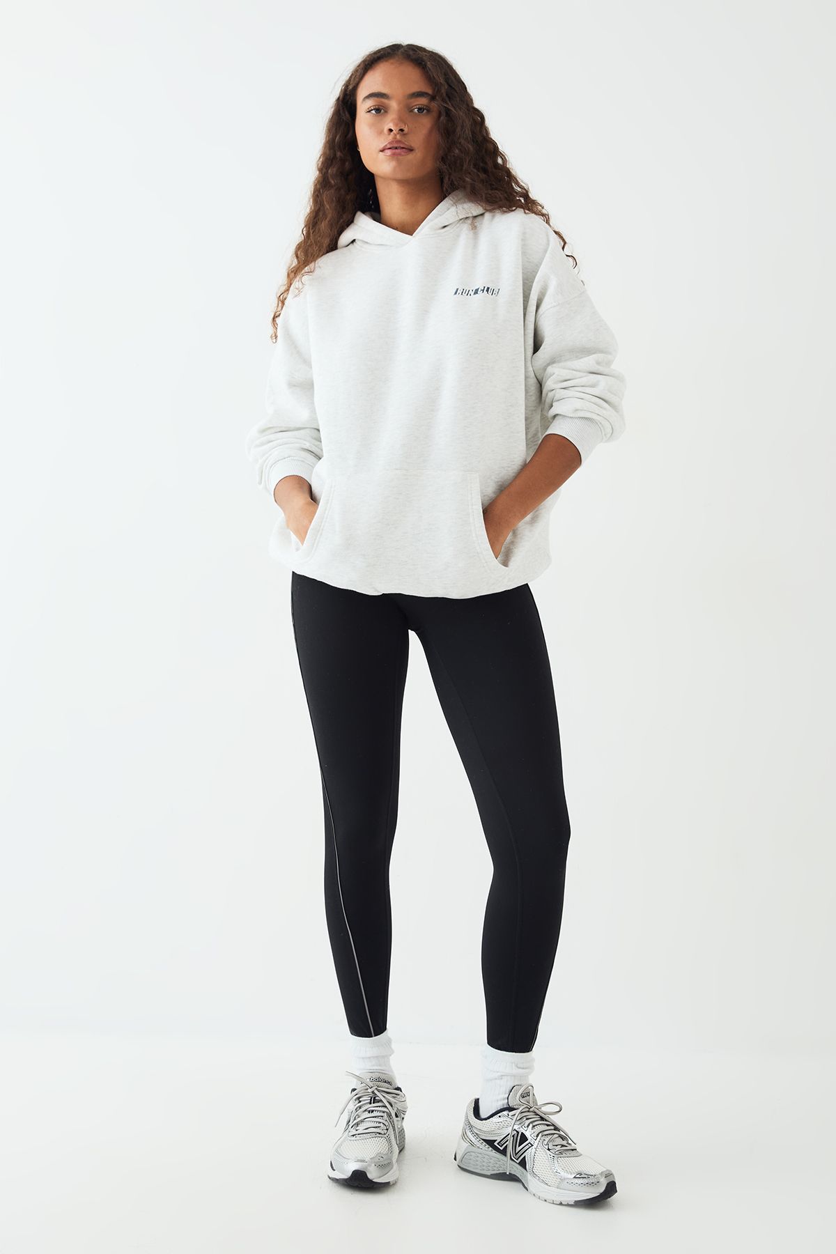 DSGN Studio DSGN Studio Run Club Printed Oversized Hoodie Ash Grey image 3