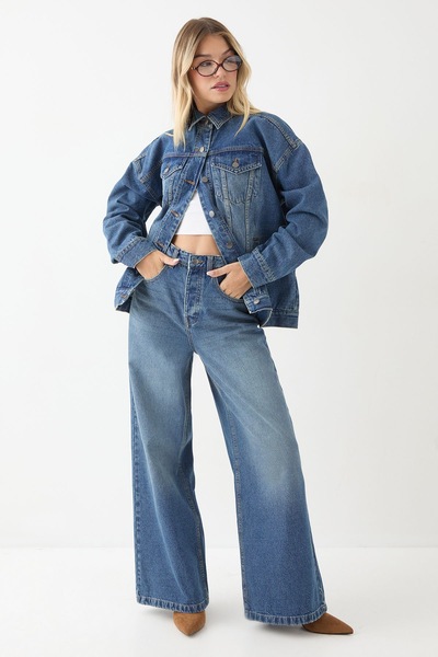MissPap Vintage Wash Oversized Denim Jacket Vintage Wash