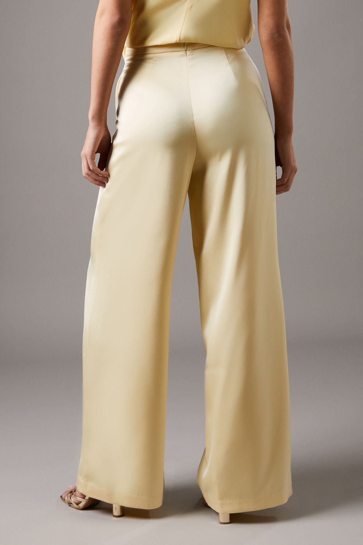 Coast Satin Flare Trouser Lemon image 4