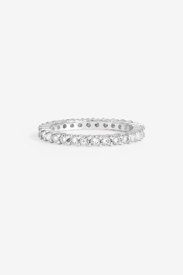 Simply Silver Sterling Silver 925 Cubic Zirconia Pave Eternity Ring