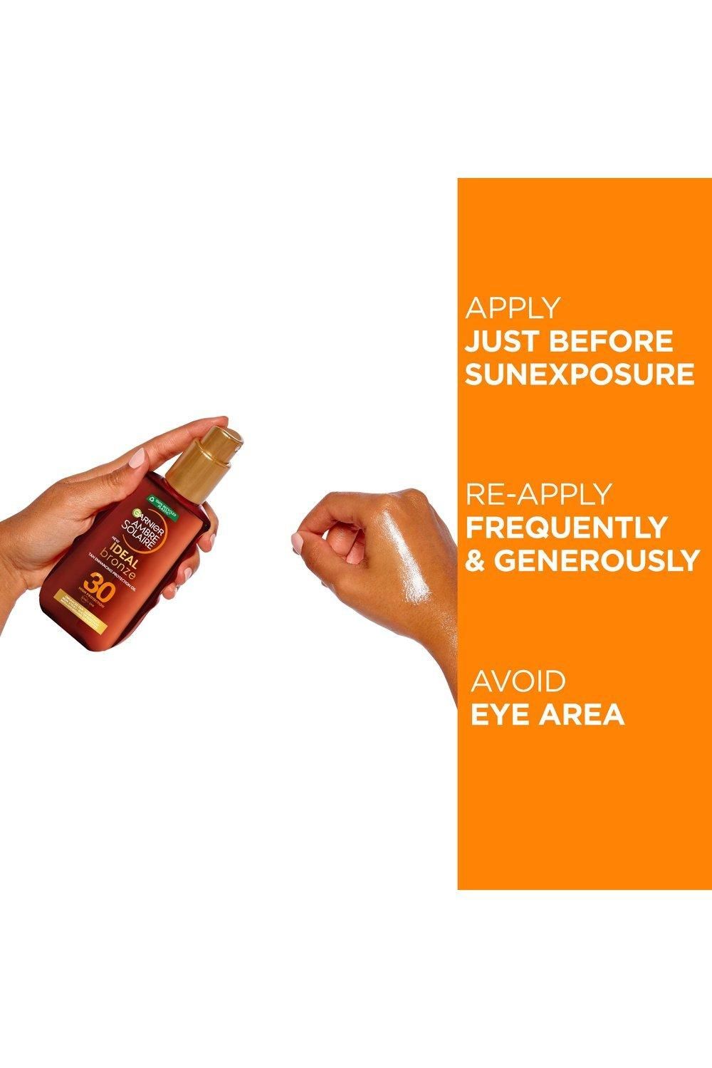 Garnier Ambre Solaire Ideal Bronze Protective Oil SPF30 Sun Cream Spray Multi image 5