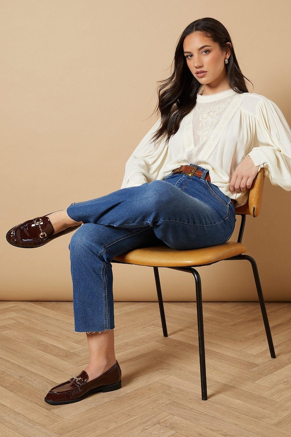 Oasis Brynn Faux Leather Snaffle Detail Loafers Oxblood