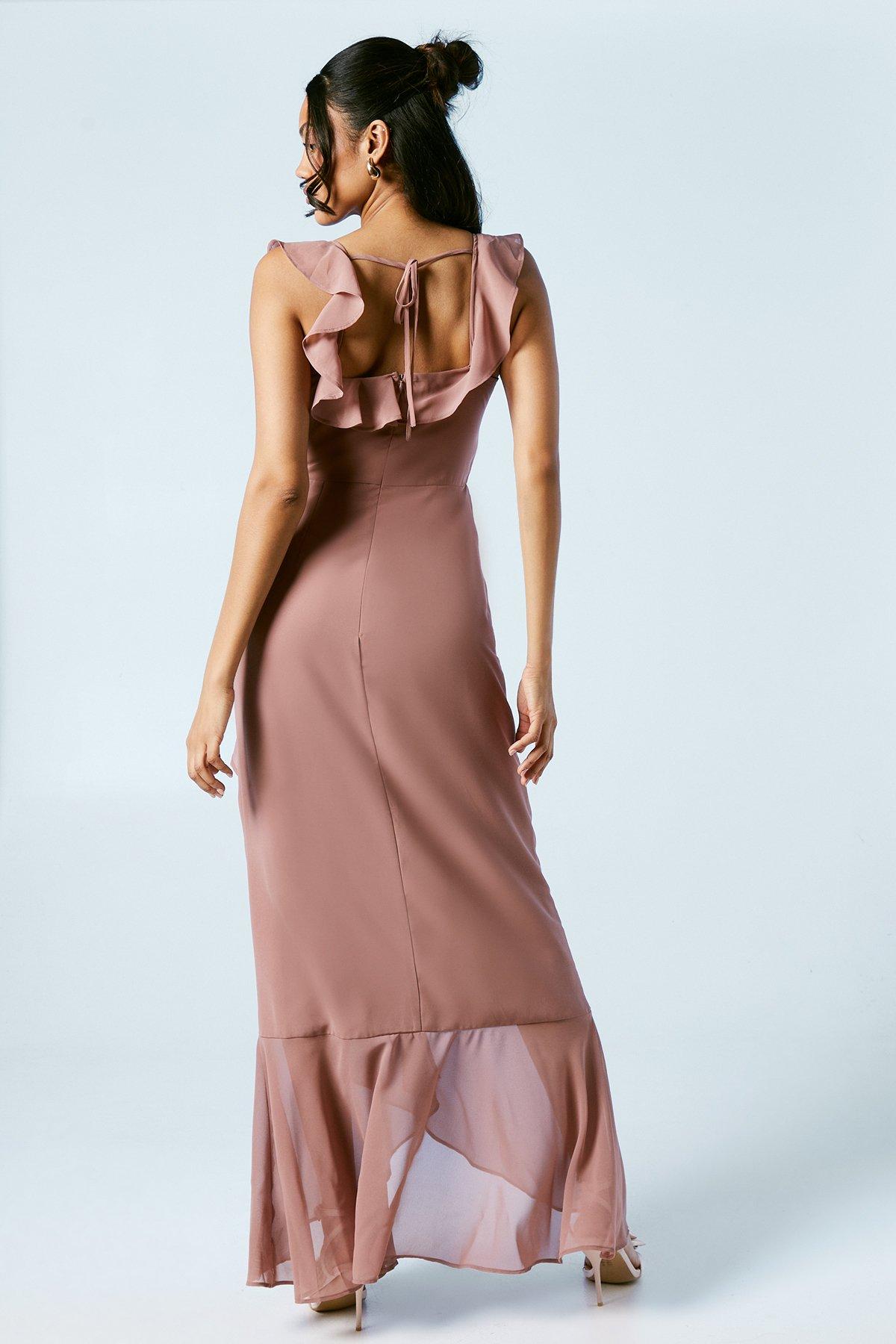 Coast Ruffle Detail Bridesmaid Maxi Dress Antique Rose image 4