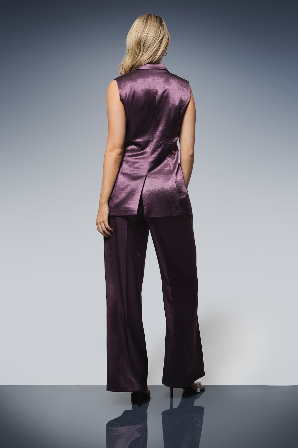 Dorothy Perkins Satin Wide Leg Trousers Purple image 3