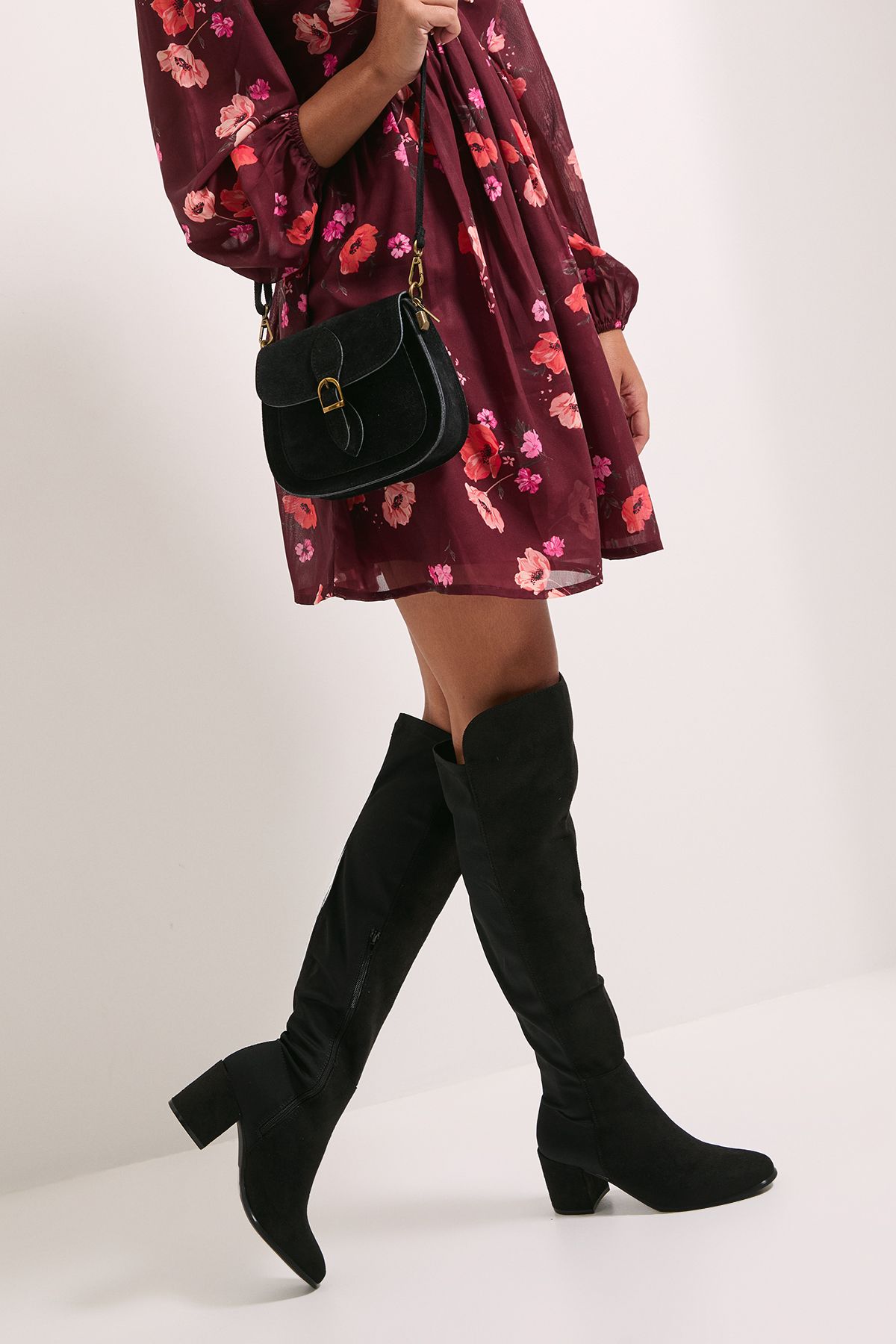 Dorothy Perkins Kelly Stretch Over The Knee Boots Natural Black image 1