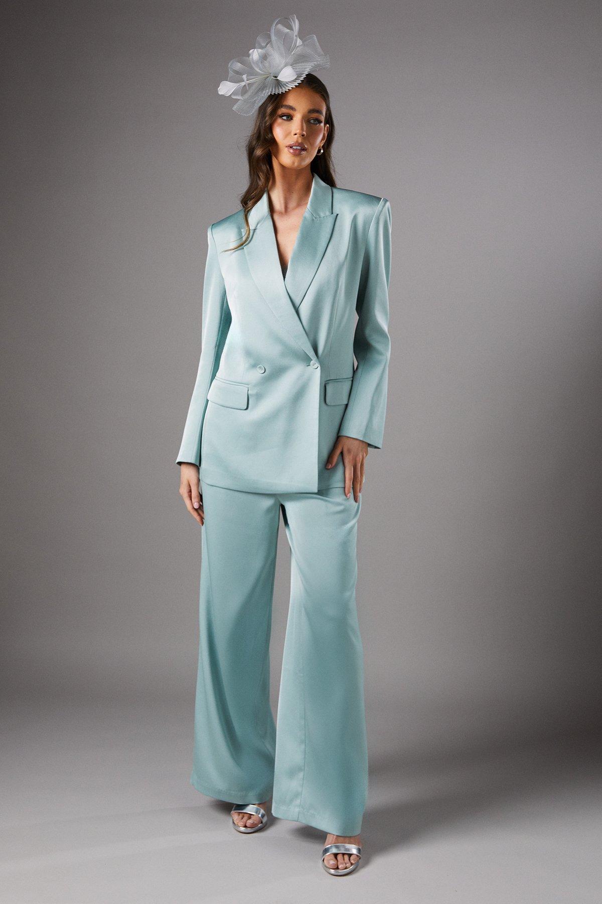 Coast Satin Double Breasted Blazer Mint image 2