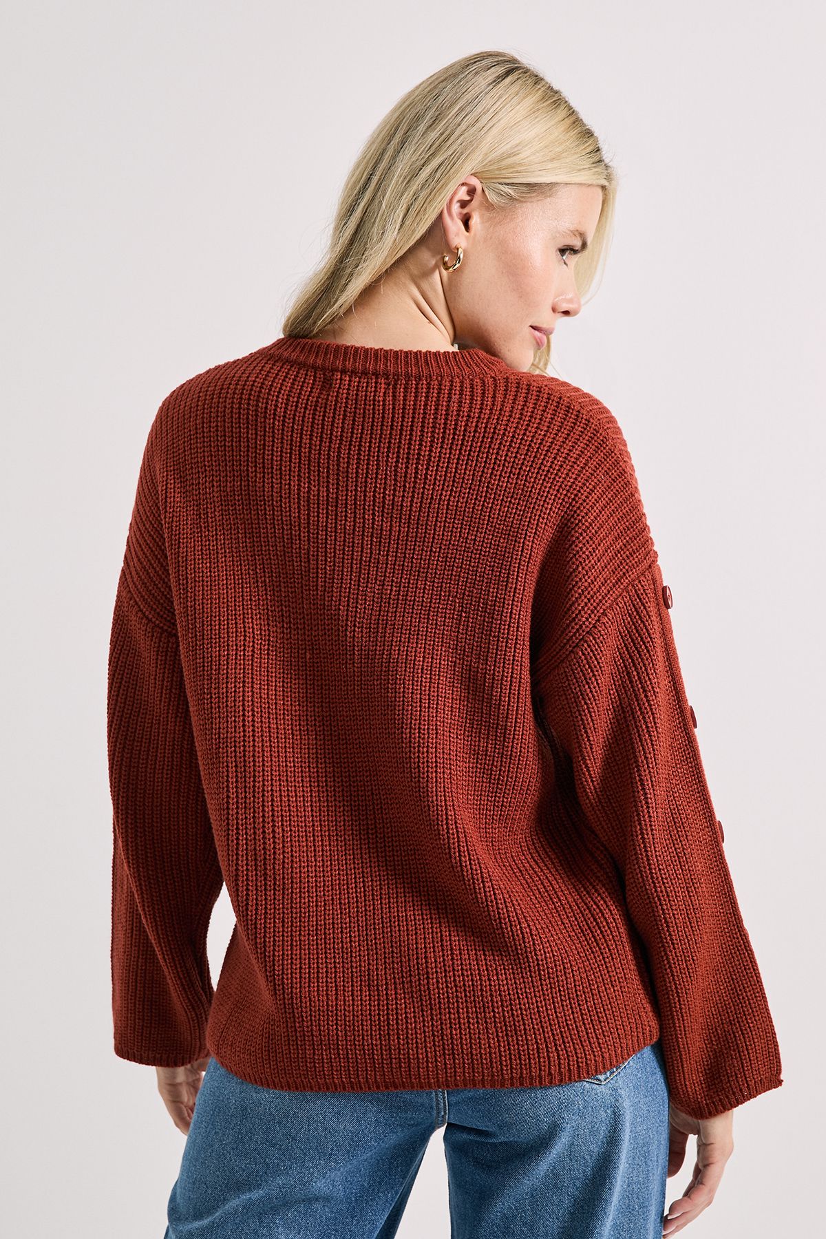 Dorothy Perkins Button Overarm Jumper Orange image 3