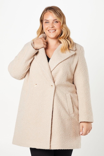Dorothy Perkins Curve Teddy Boyfriend Coat Oatmeal
